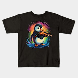 Penguin Playing Violin Kids T-Shirt